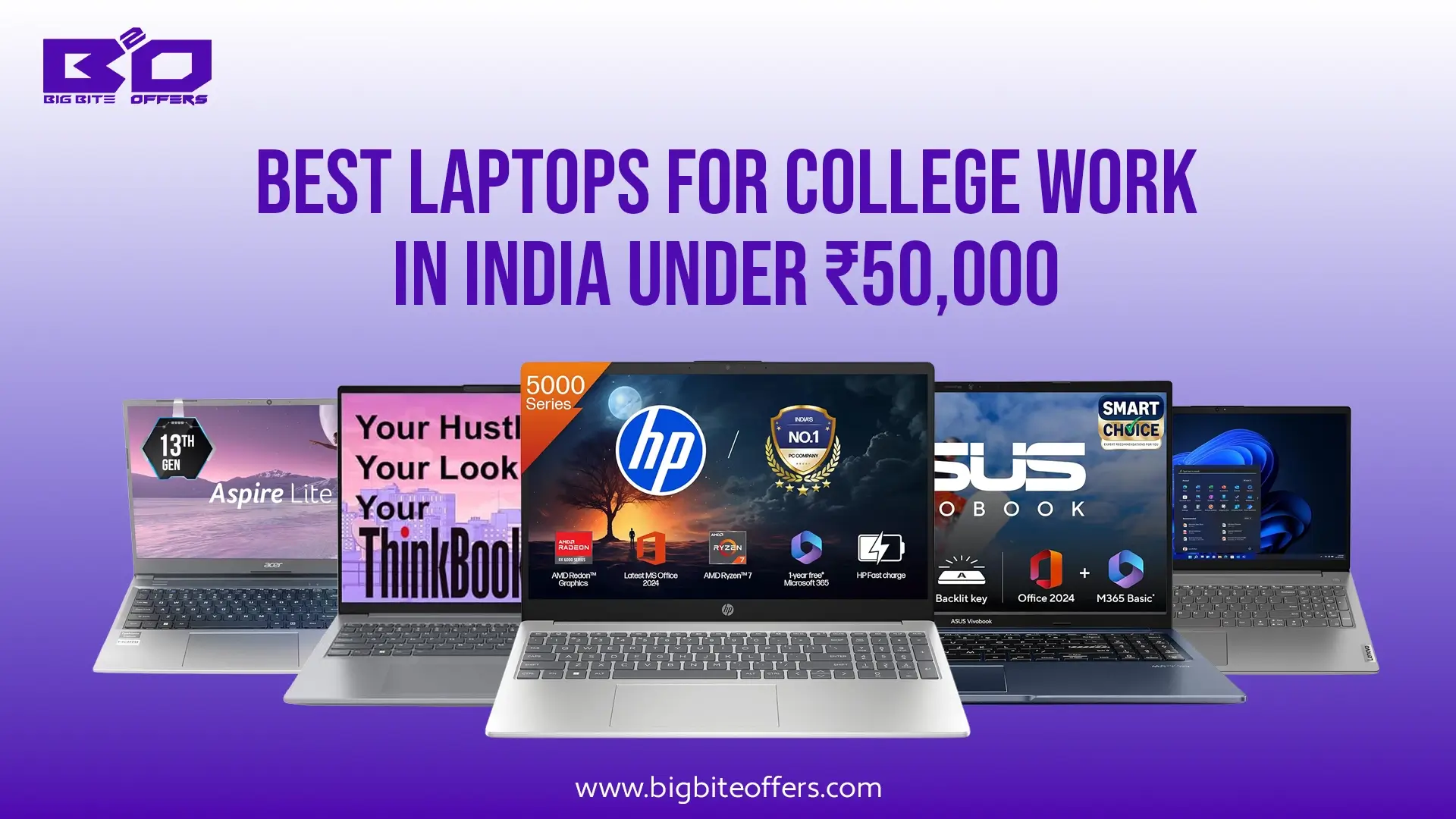 Best Laptops for College Work in India Under ₹60000 - Bigbiteoffers